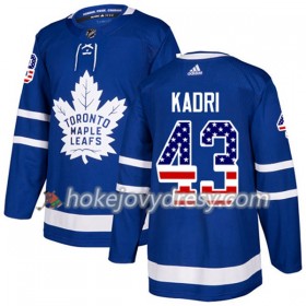 Pánské Hokejový Dres Toronto Maple Leafs Nazem Kadri 43 2017-2018 USA Flag Fashion Modrá Adidas Authentic
